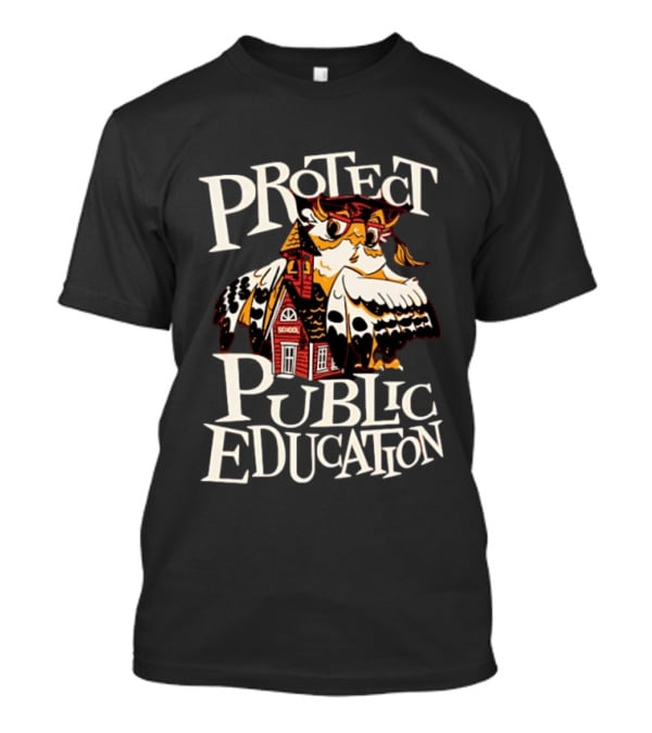 United State Of Indiana Protect Public Education Owl And Schoolhouse T-Shirt