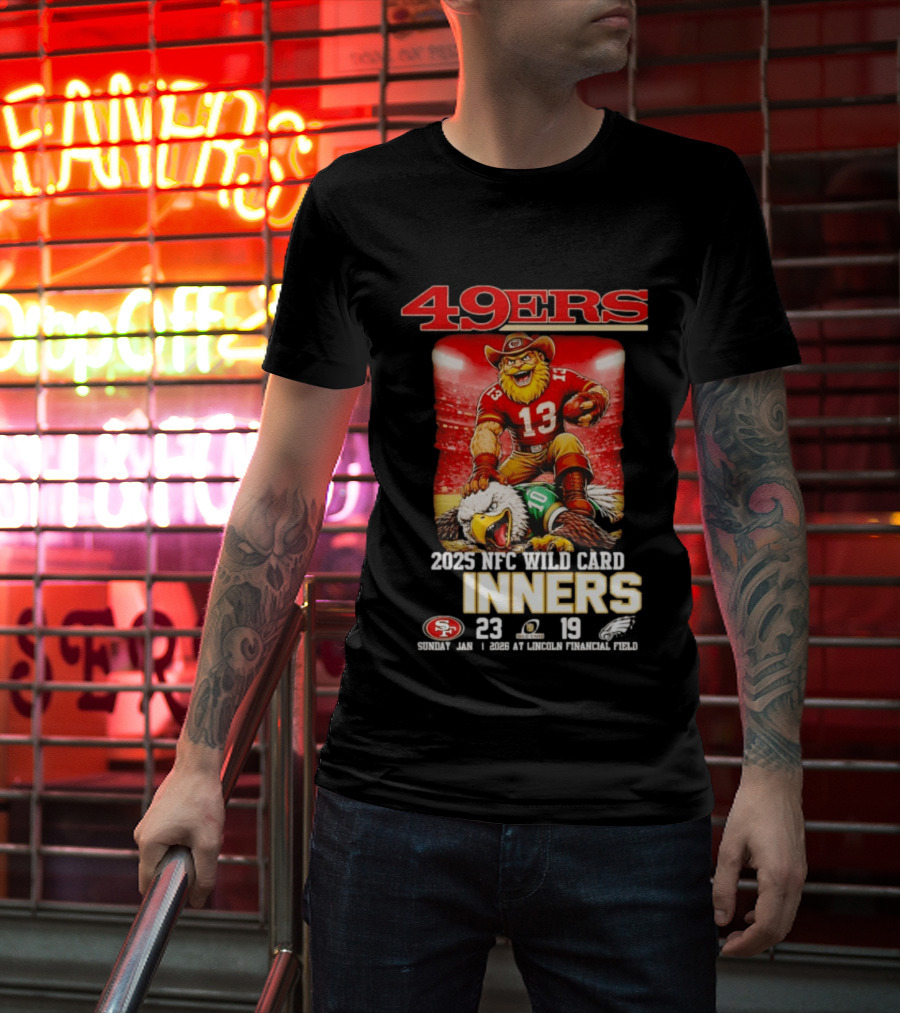 49ers 2023 NFC Wild Card Winners Lincoln Financial Field Victory Over Eagles T-Shirt