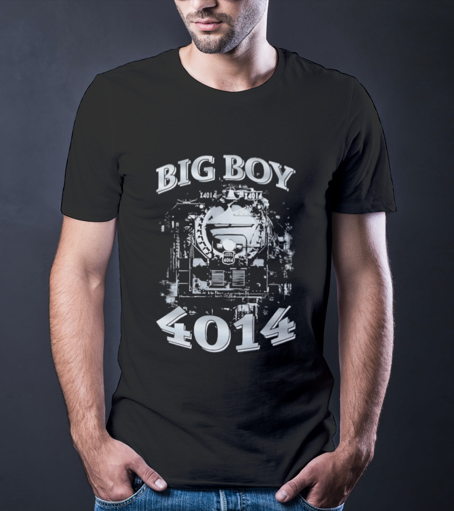 Big Boy 4014 Train Locomotive Blueprint T-Shirt