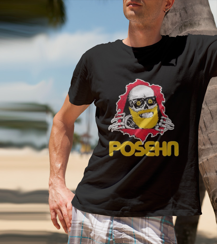 Brian Posehn Bonez Skull Design With Glasses And Yellow Beard T-Shirt