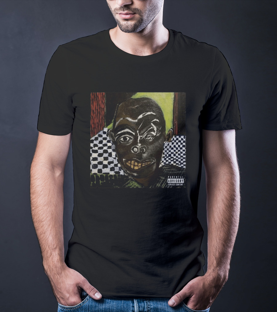 IDK Even The Devil Smiles Mixtape Album Cover Parental Advisory Checkerboard Background Dark Abstract T-Shirt