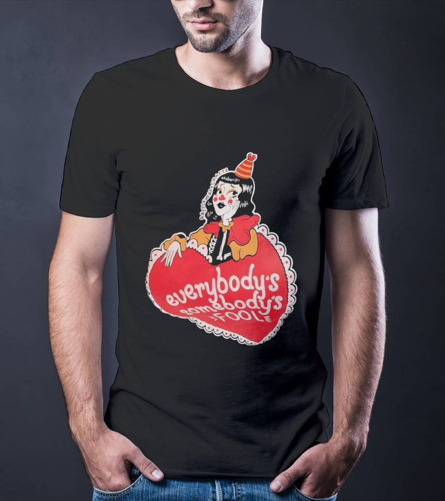 Everybody's Somebody's Fool Vintage Cartoon Clown Heart T-Shirt