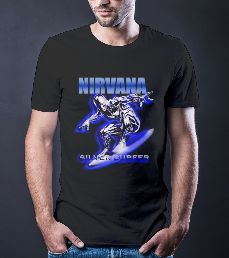 Nirvana Silver Surfer Marvel Comic Fusion T-Shirt