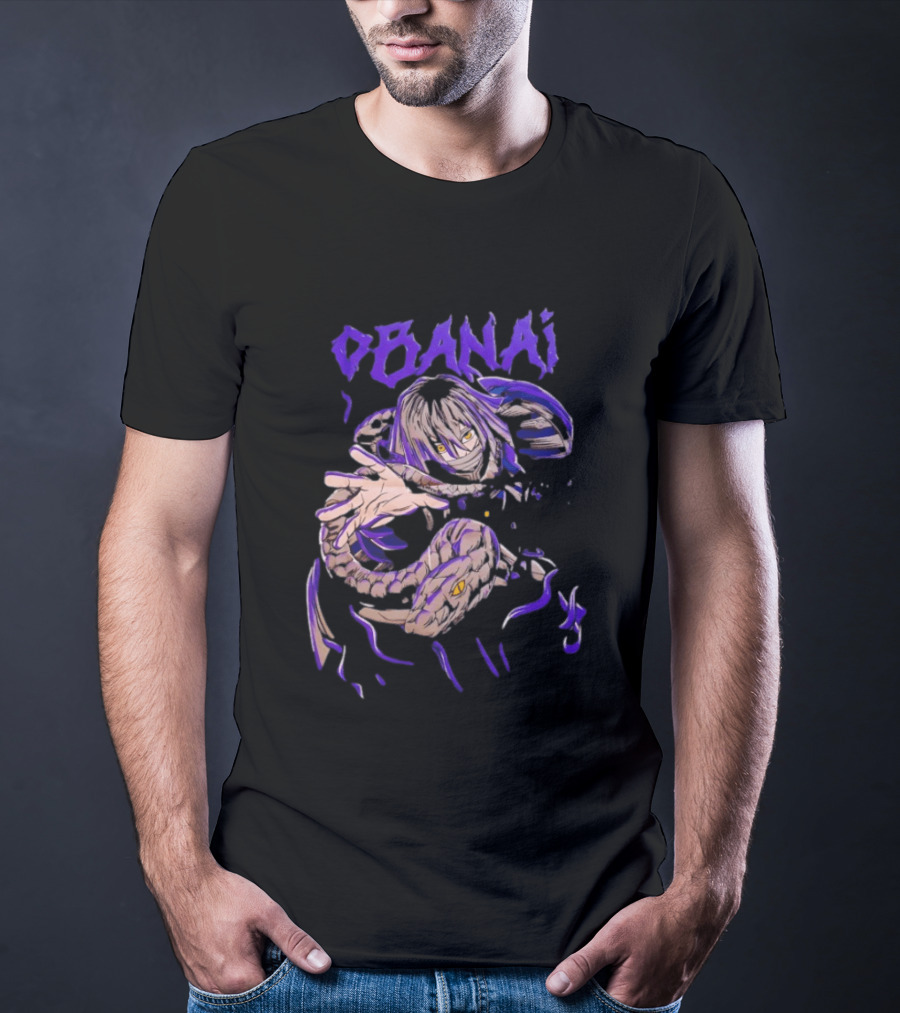 Obanai Iguro Snake Illustration From Demon Slayer Kimetsu No Yaiba Anime T-Shirt