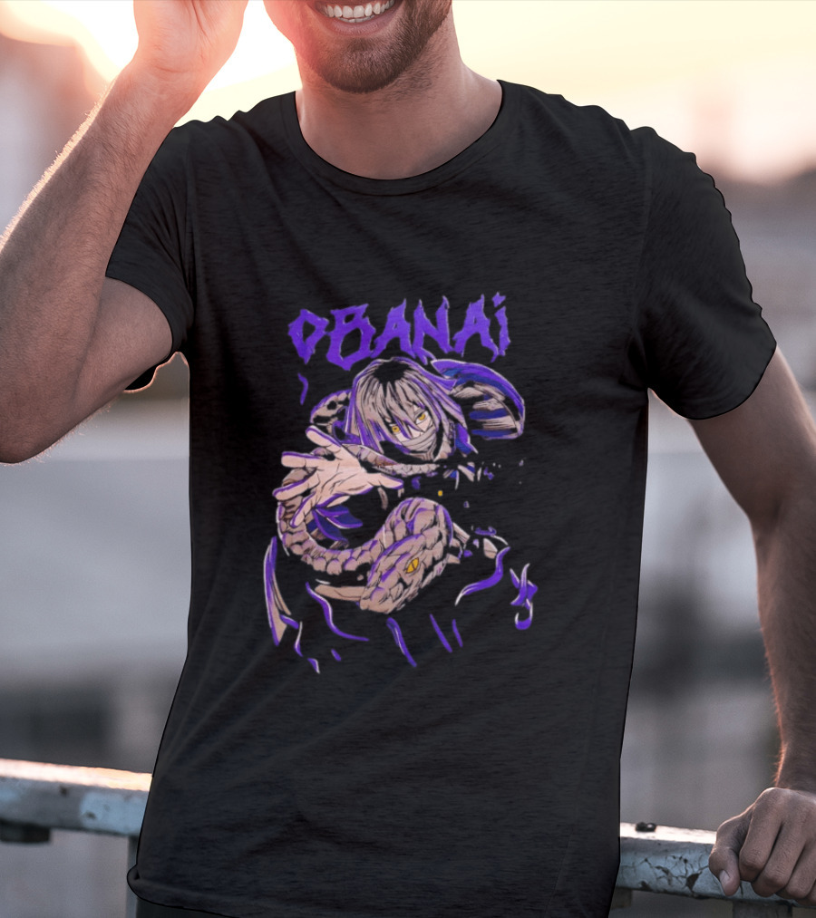 Obanai Iguro Snake Illustration From Demon Slayer Kimetsu No Yaiba Anime T-Shirt
