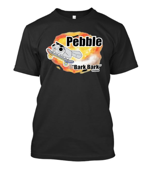 Pebble Bark Bark Skateboarding Cartoon Explosion T-Shirt