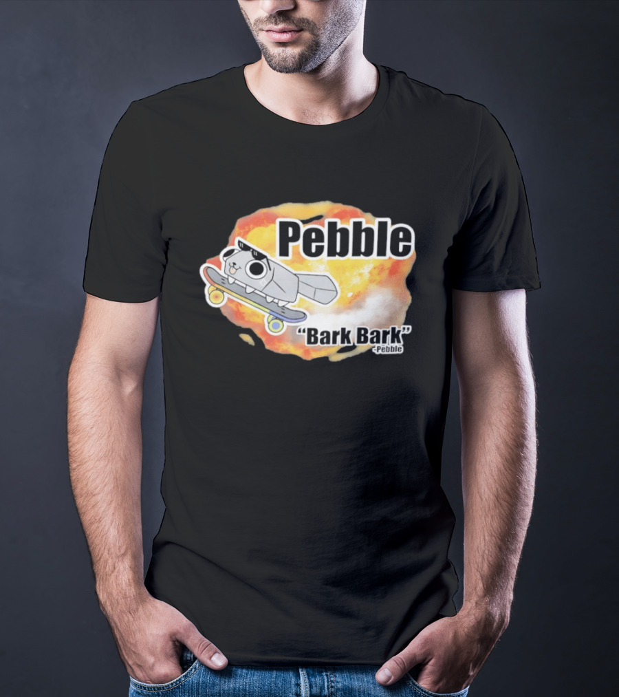 Pebble Bark Bark Skateboarding Cartoon Explosion T-Shirt