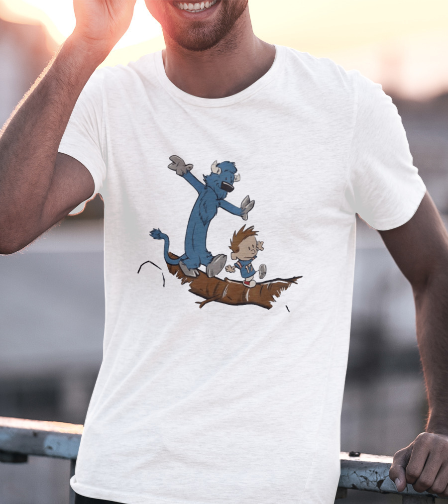 Allen And Huddles Buffalo Bills Calvin And Hobbes Cartoon Adventure T-Shirt