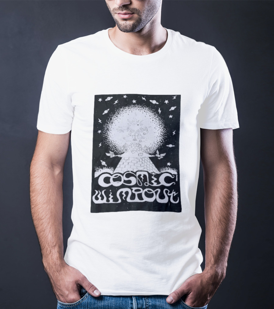 Cosmic Wimpout Psychedelic Pyramid Dice Explosion With UFOs And Stars T-Shirt