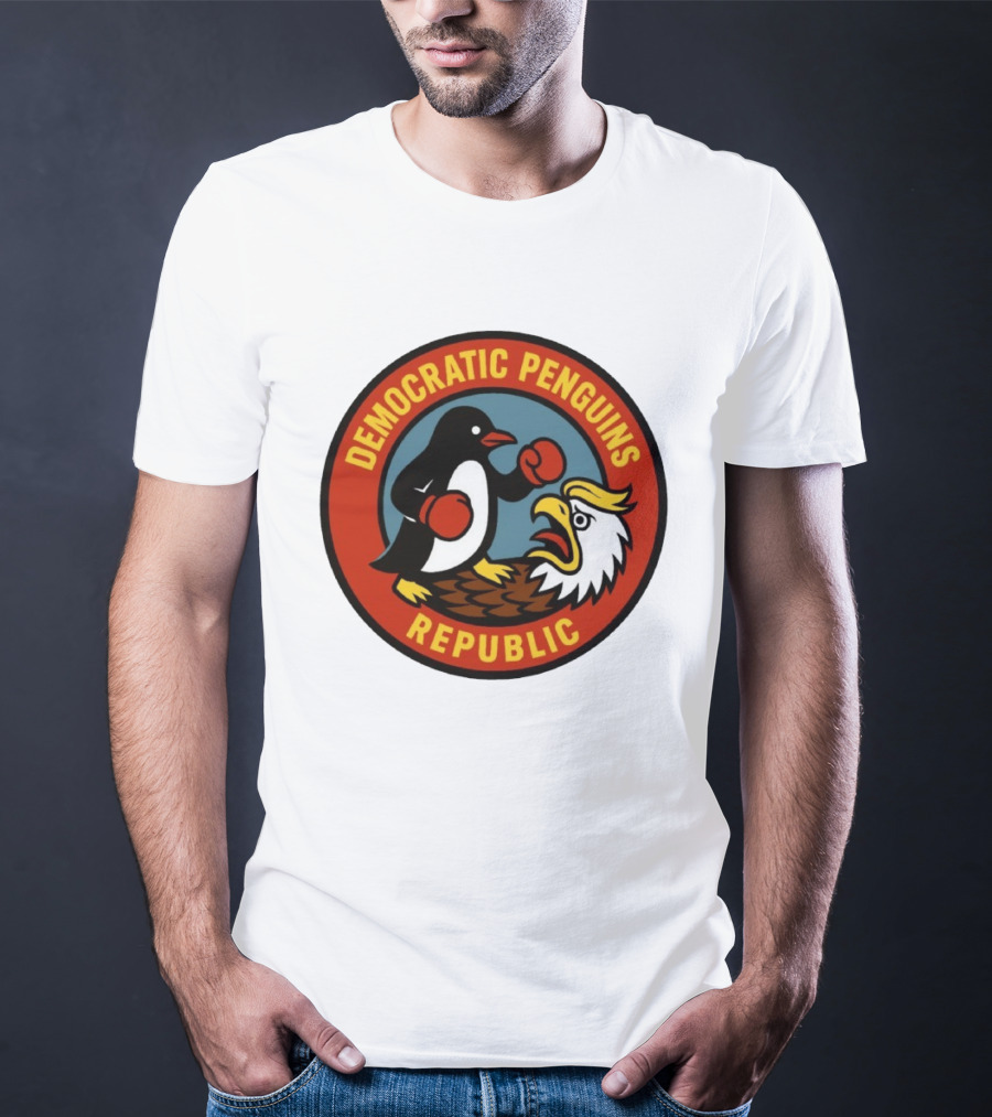 Democratic Penguins Republic Boxing Penguin Vs Eagle T-Shirt