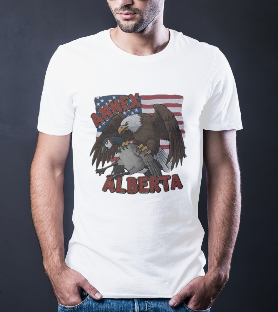 Annex Alberta Eagle Holding Goose American Flag T-Shirt