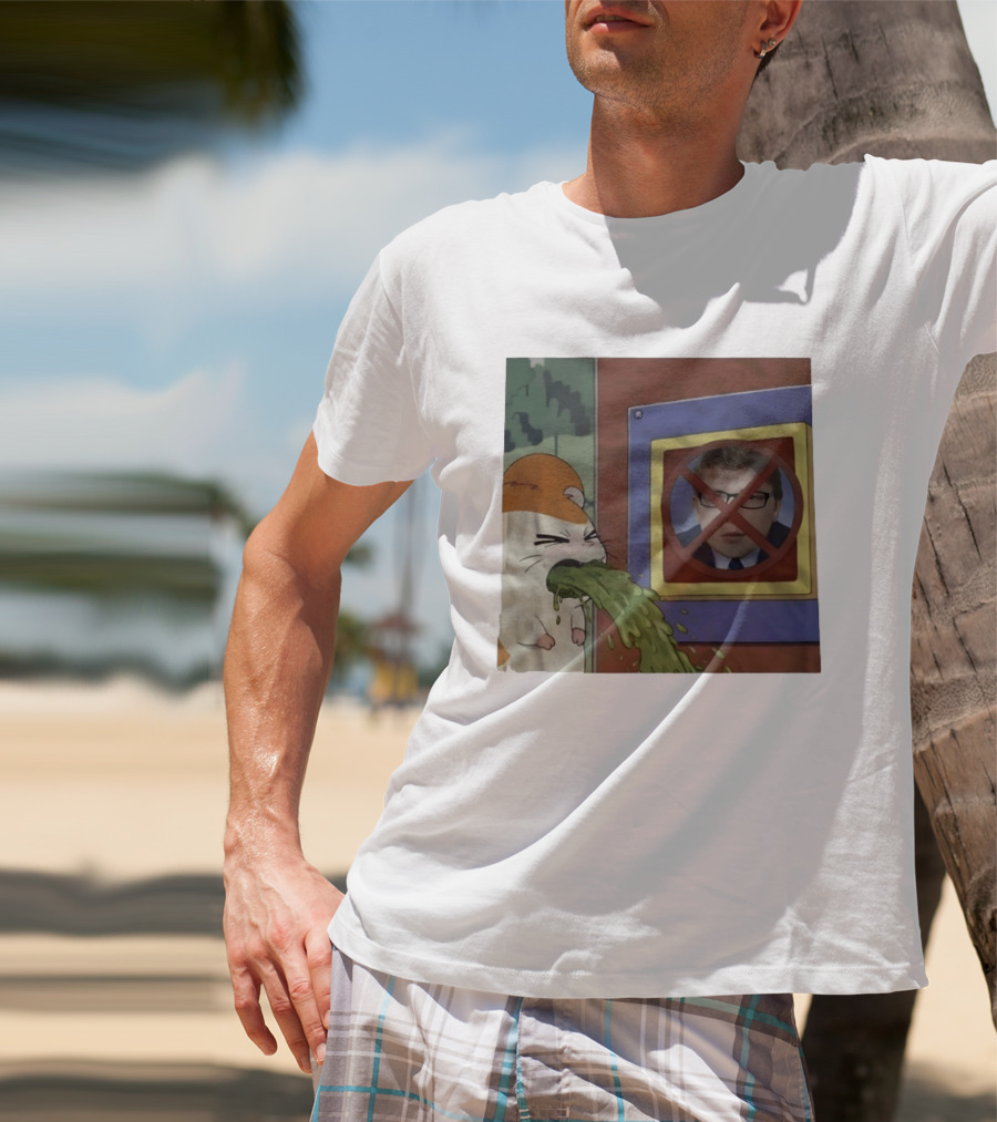 Hamtaro Vomiting Meme No Entry Sign Meme Face T-Shirt