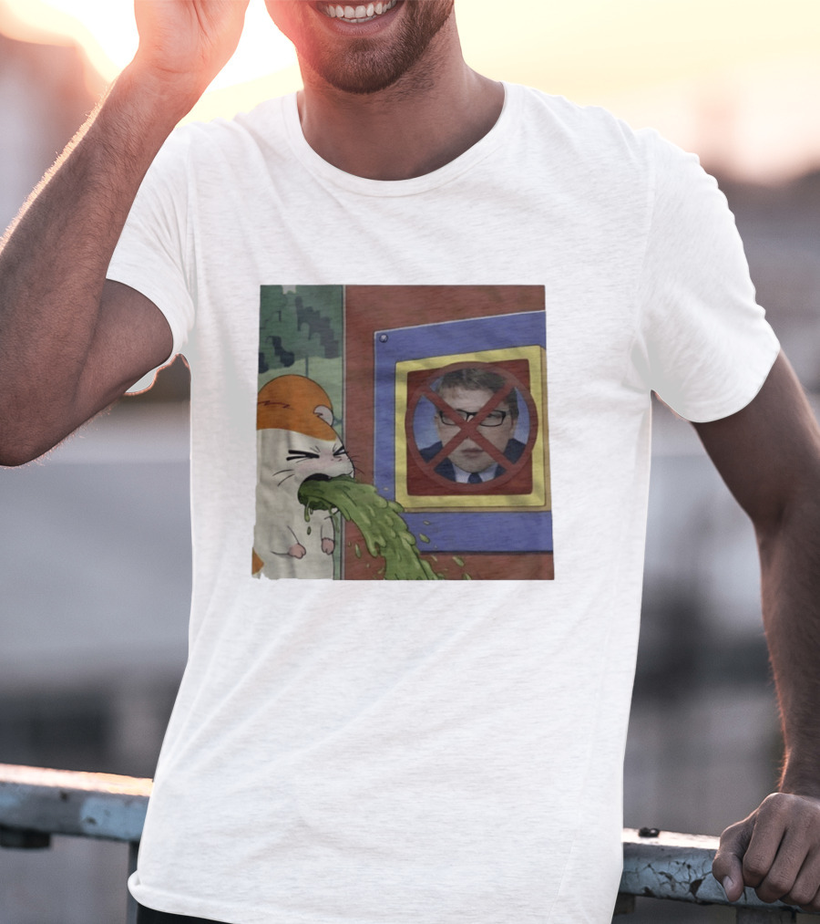 Hamtaro Vomiting Meme No Entry Sign Meme Face T-Shirt