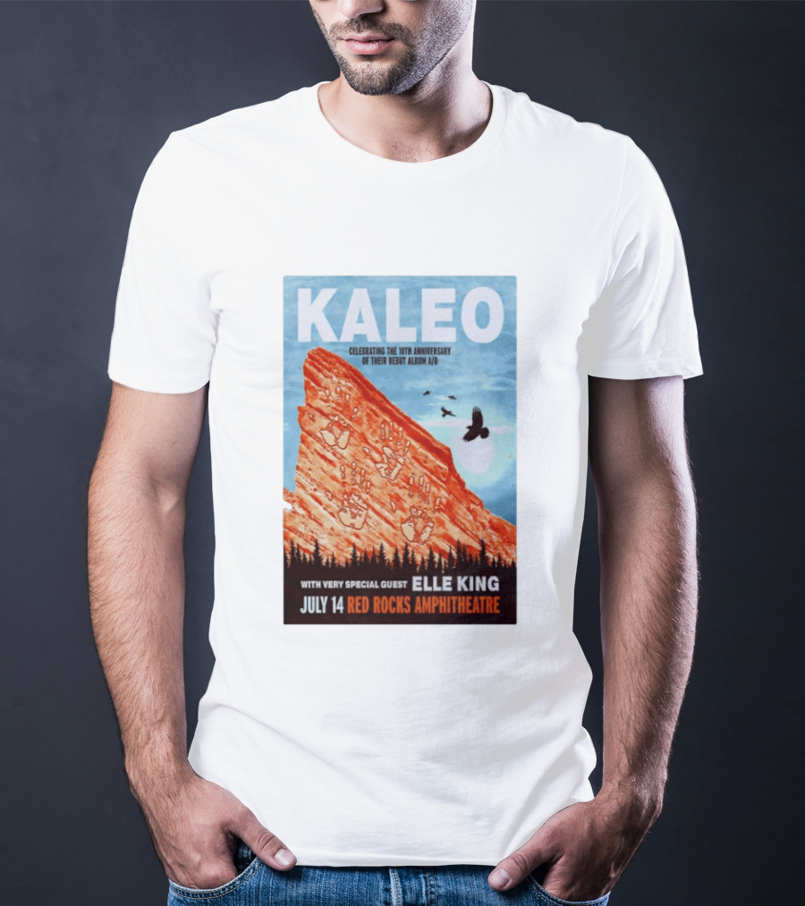 Kaleo Celebrating 10th Anniversary A/B With Guest Elle King July 14 Red Rocks Amphitheatre T-Shirt