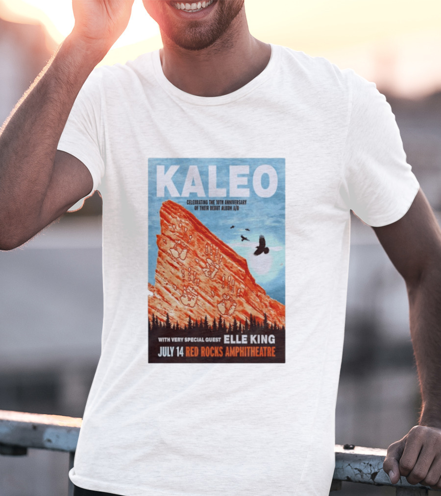 Kaleo Celebrating 10th Anniversary A/B With Guest Elle King July 14 Red Rocks Amphitheatre T-Shirt