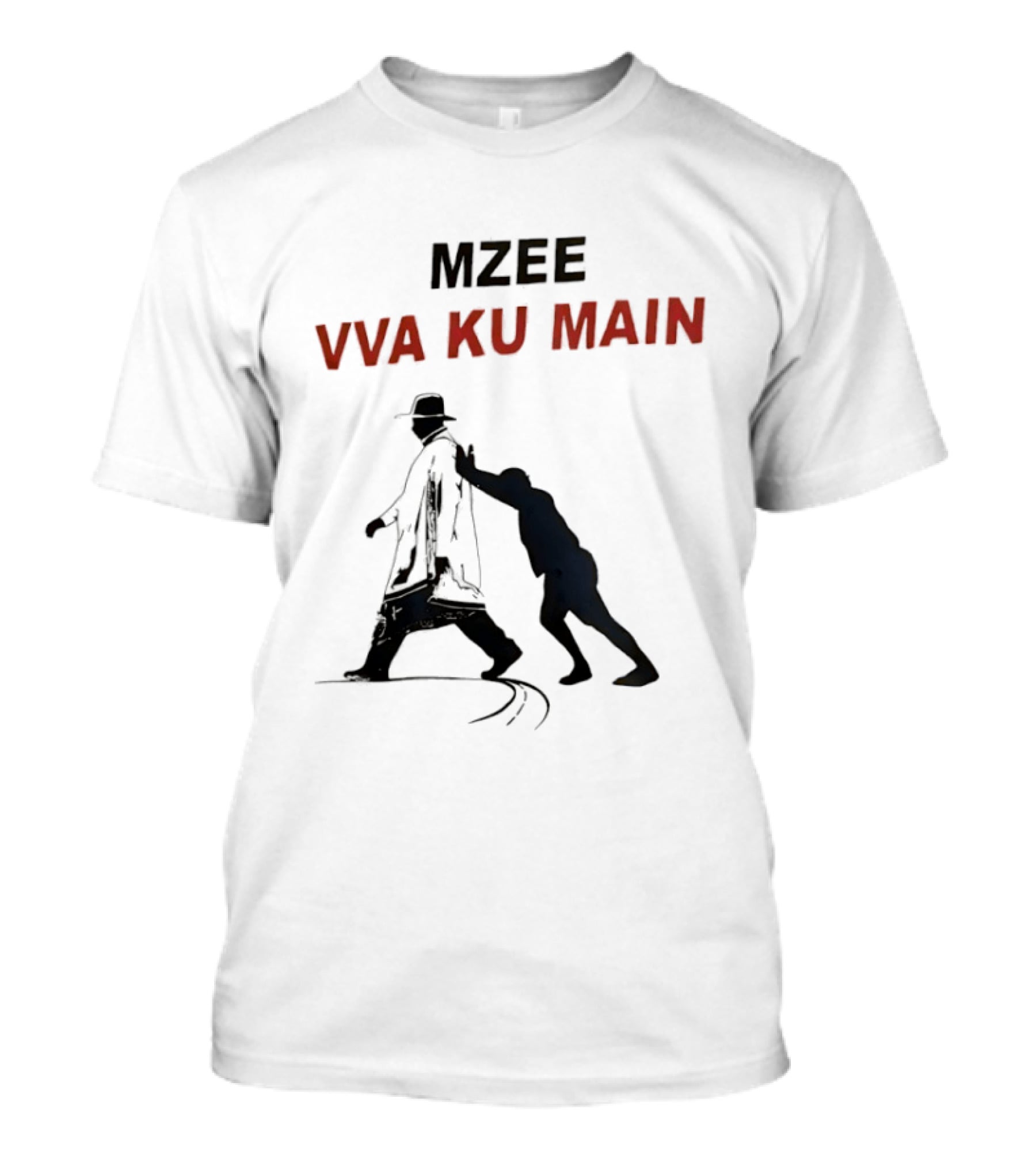 Mzee Vva Ku Main Silhouette With Walking Stick And Child T-Shirt