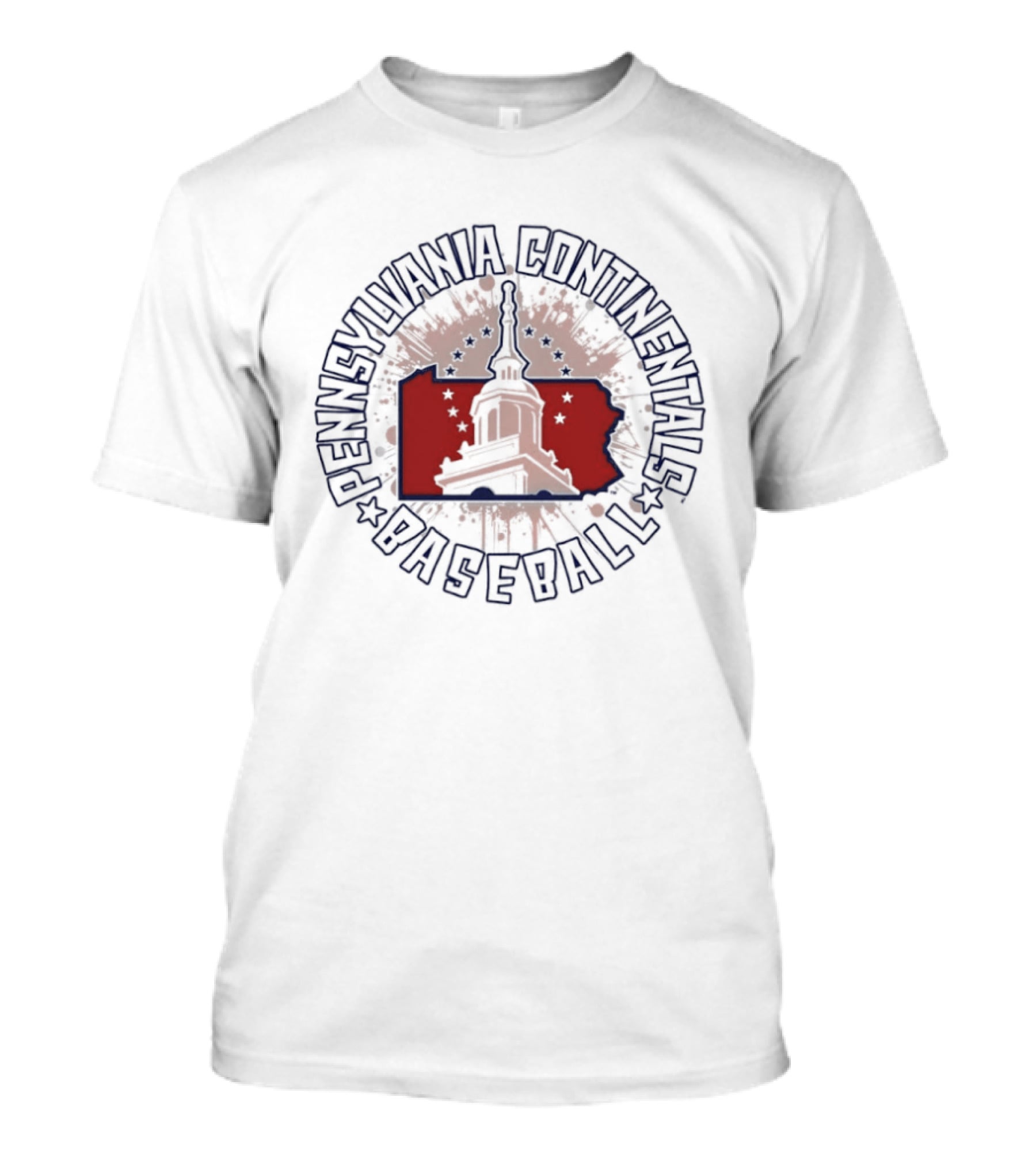 Pennsylvania Continentals Baseball Independence Hall Historic Iconic Sports Team T-Shirt
