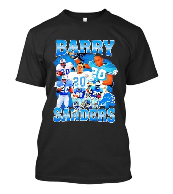 Barry Sanders 20 Detroit Lions Legend NFL Running Back Football T-Shirt