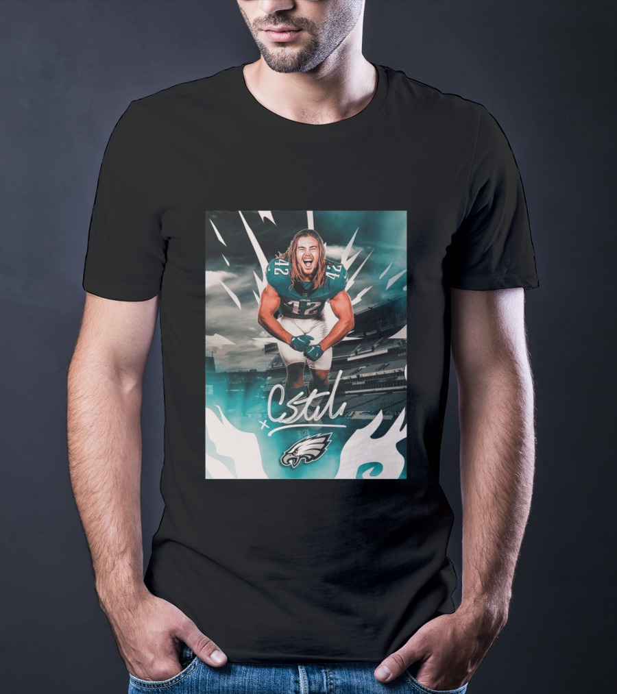 Philadelphia Eagles Carson Steele CStel X 42 Football Stadium Energy T-Shirt