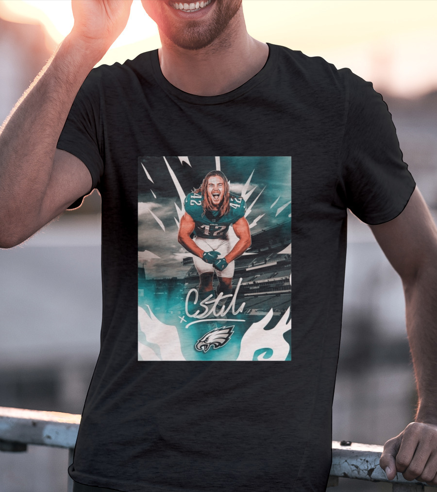 Philadelphia Eagles Carson Steele CStel X 42 Football Stadium Energy T-Shirt