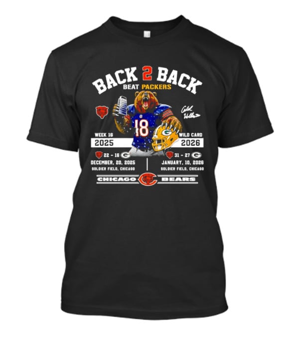 Back 2 Back Beat Packers Week 16 2025 Wild Card 2026 Solider Field Chicago Bears T-Shirt