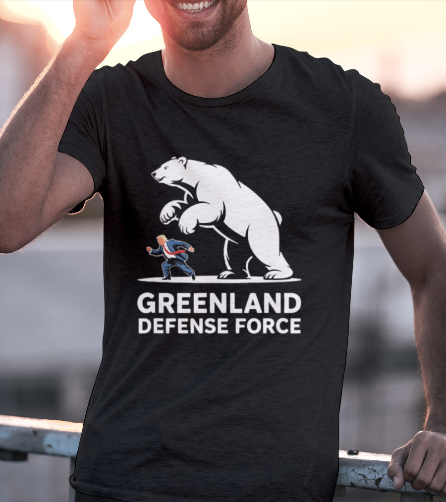 Greenland Defense Force Polar Bear Political Humor T-Shirt