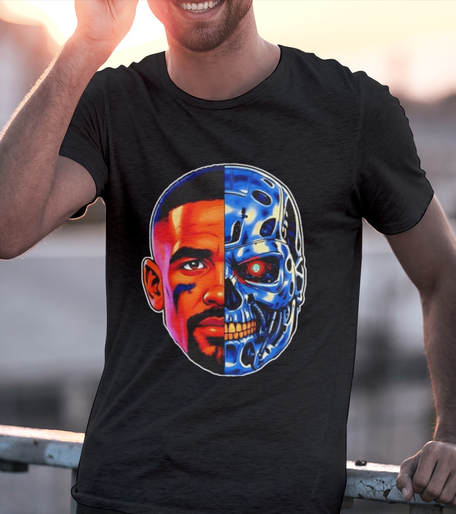 Jalen Hurts The Terminator Half Face Robo Fusion T-Shirt