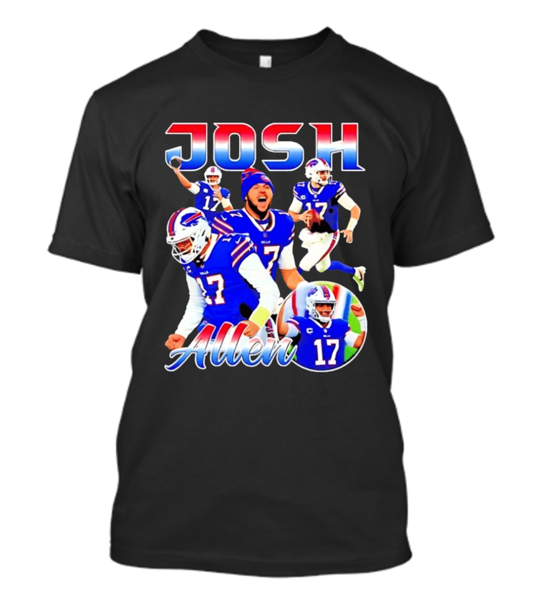 JOSH Allen Buffalo Bills Player 17 Collage 2026 T-Shirt