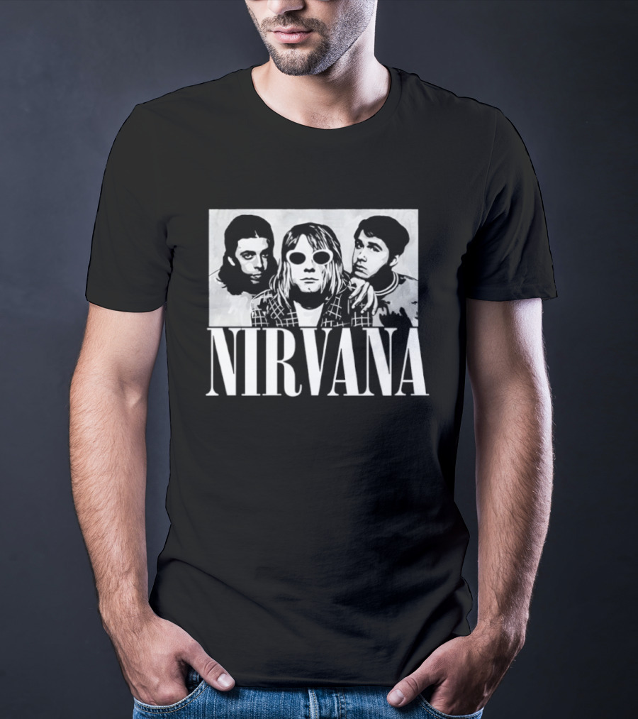 Krist Novoselic Kurt Cobain Pat Smear Nirvana Nevermind Album T-Shirt