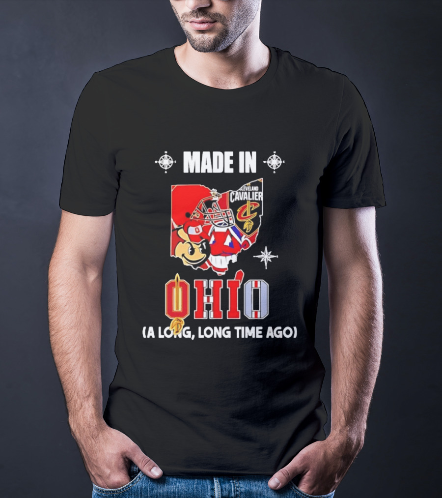 Ohio State Buckeyes Cleveland Cavaliers Made In Ohio A Long Long Time Ago T-Shirt