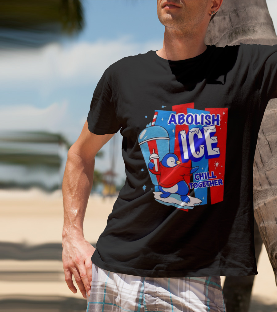 Abolish ICE Penguin Ice Skating Chill Together T-Shirt