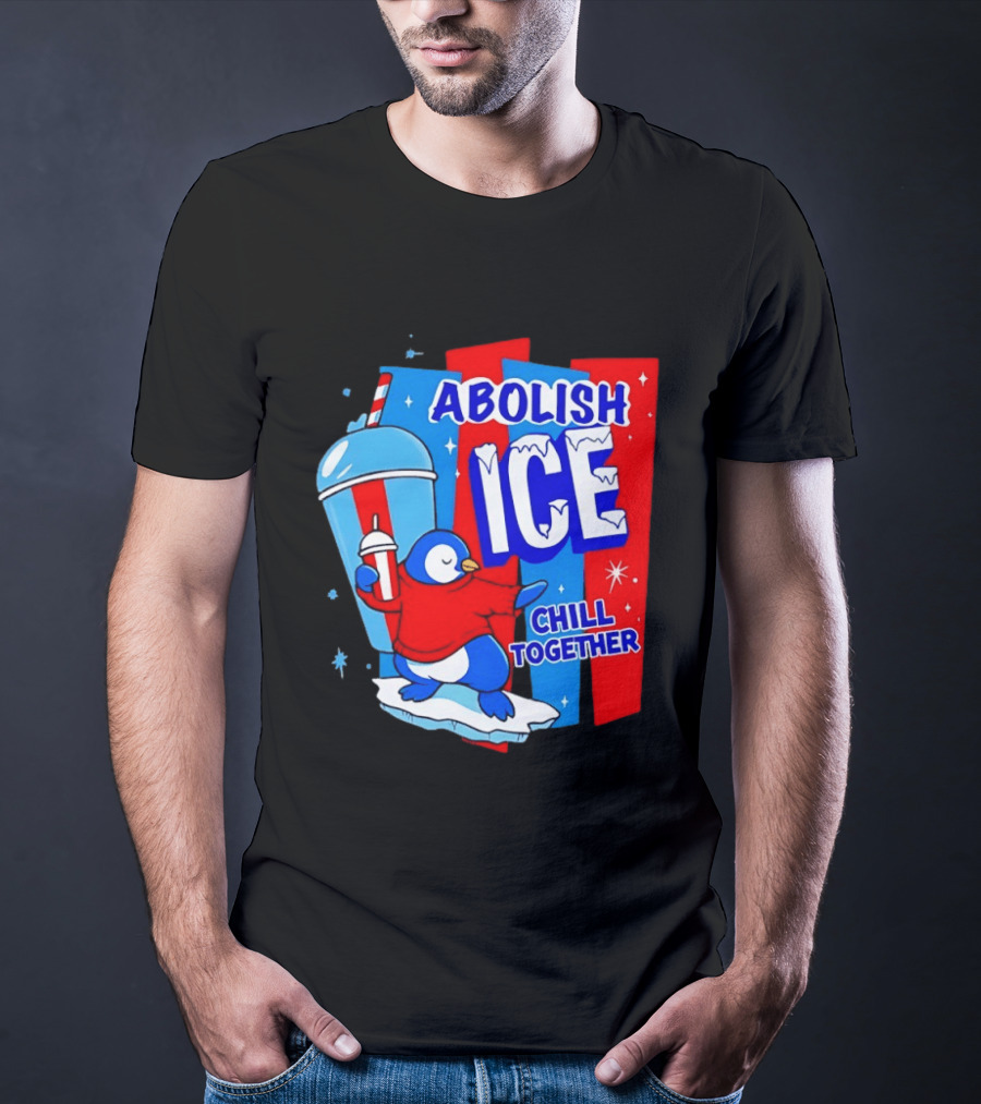 Abolish ICE Penguin Ice Skating Chill Together T-Shirt