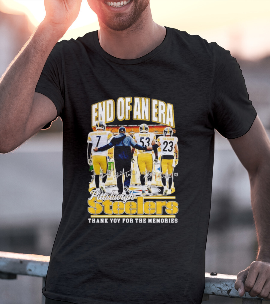 Pittsburgh Steelers End Of An Era Thank You For The Memories Ben Roethlisberger Maurkice Pouncey Joe Haden T-Shirt