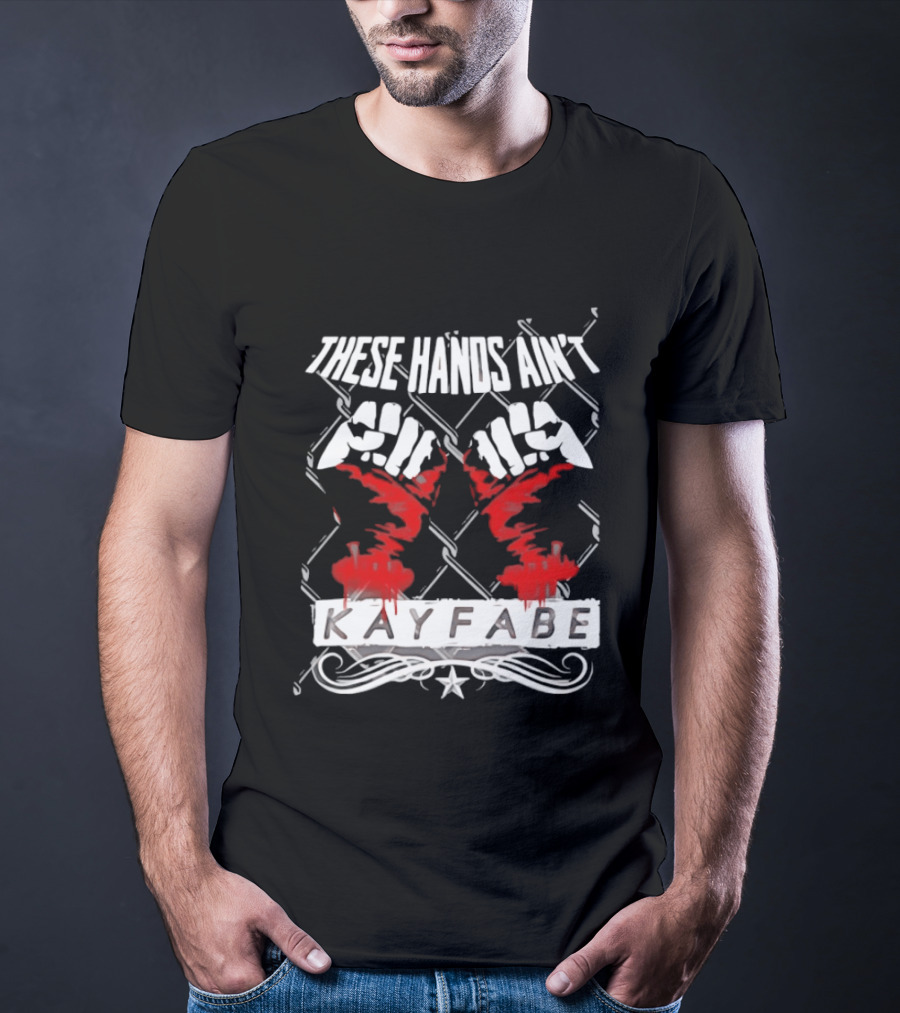 These Hands Ain't Kayfabe Bloody Knuckles With Chainlink Fence T-Shirt