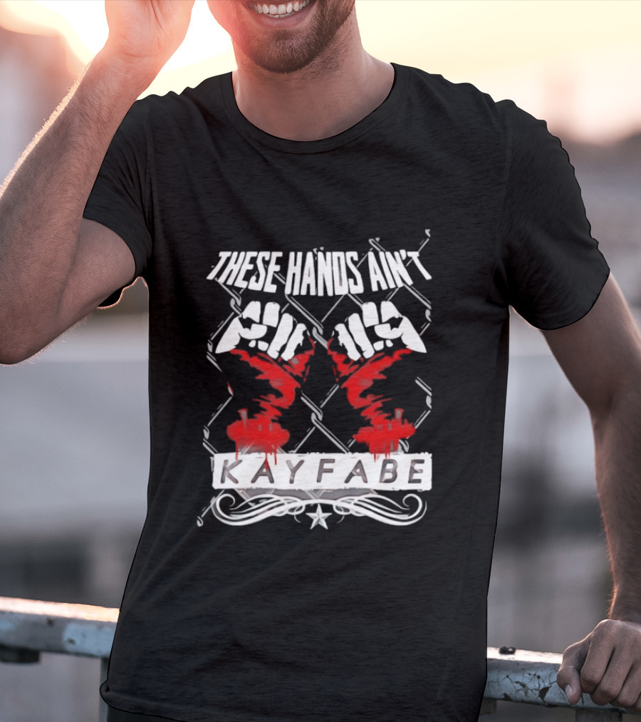 These Hands Ain't Kayfabe Bloody Knuckles With Chainlink Fence T-Shirt
