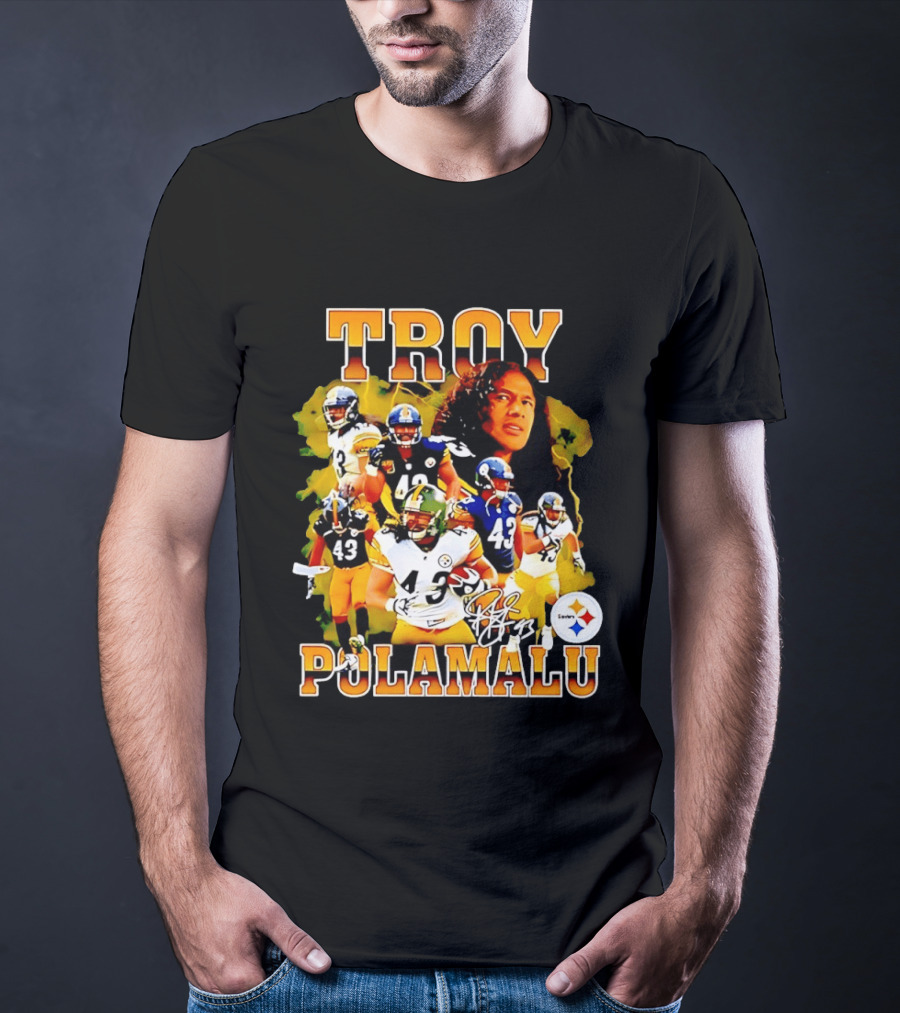 Troy Polamalu 43 Pittsburgh Steelers Collage 2026 T-Shirt
