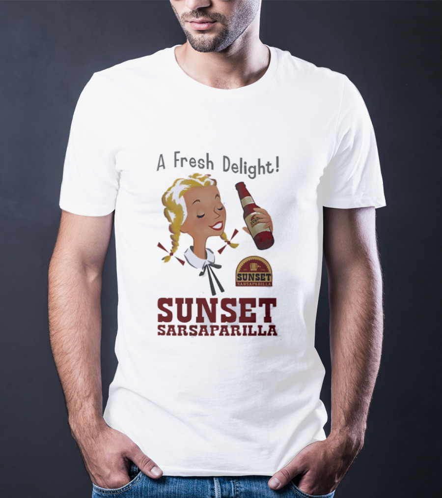 A Fresh Delight Sunset Sarsaparilla Bottle Vintage Fallout T-Shirt