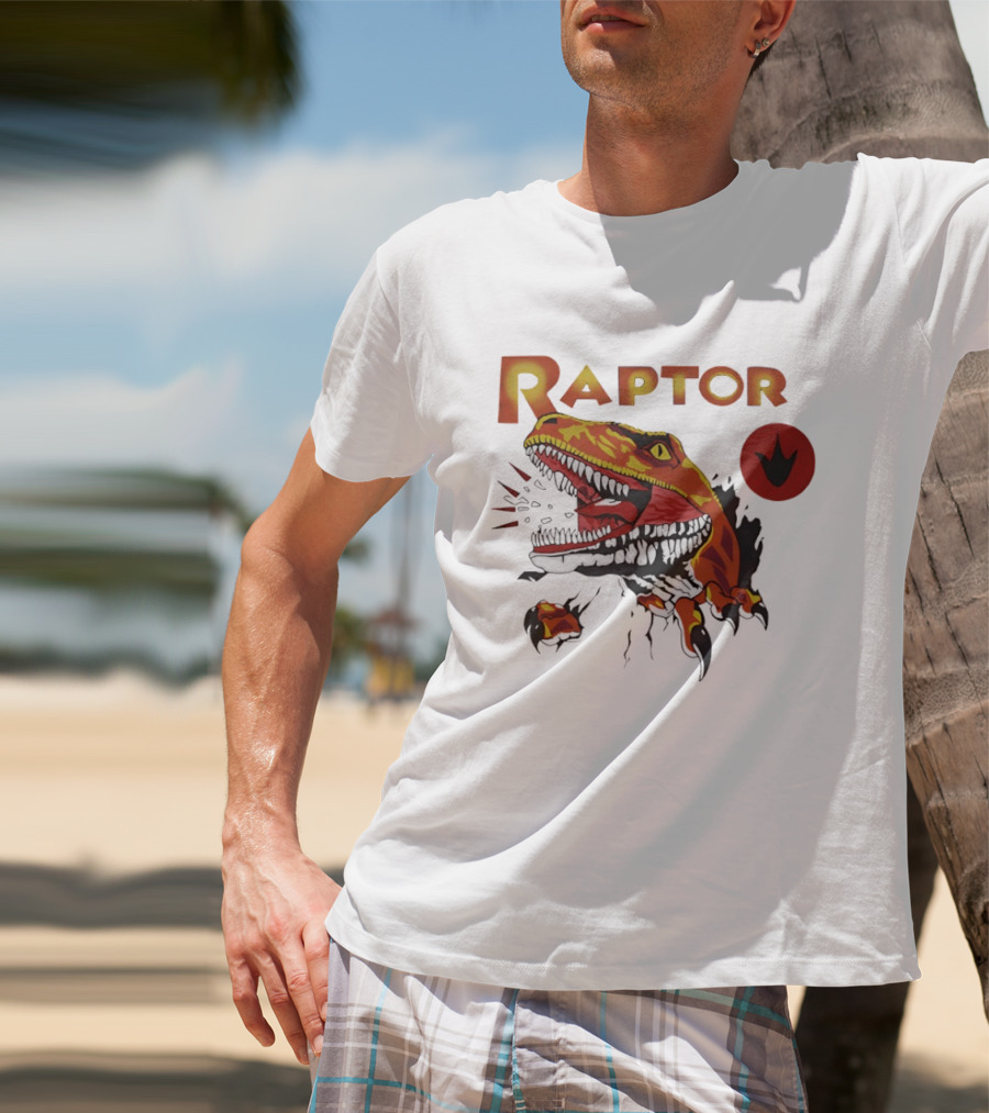 Raptor Ghost World Dinosaur Art Claw Print T-Shirt