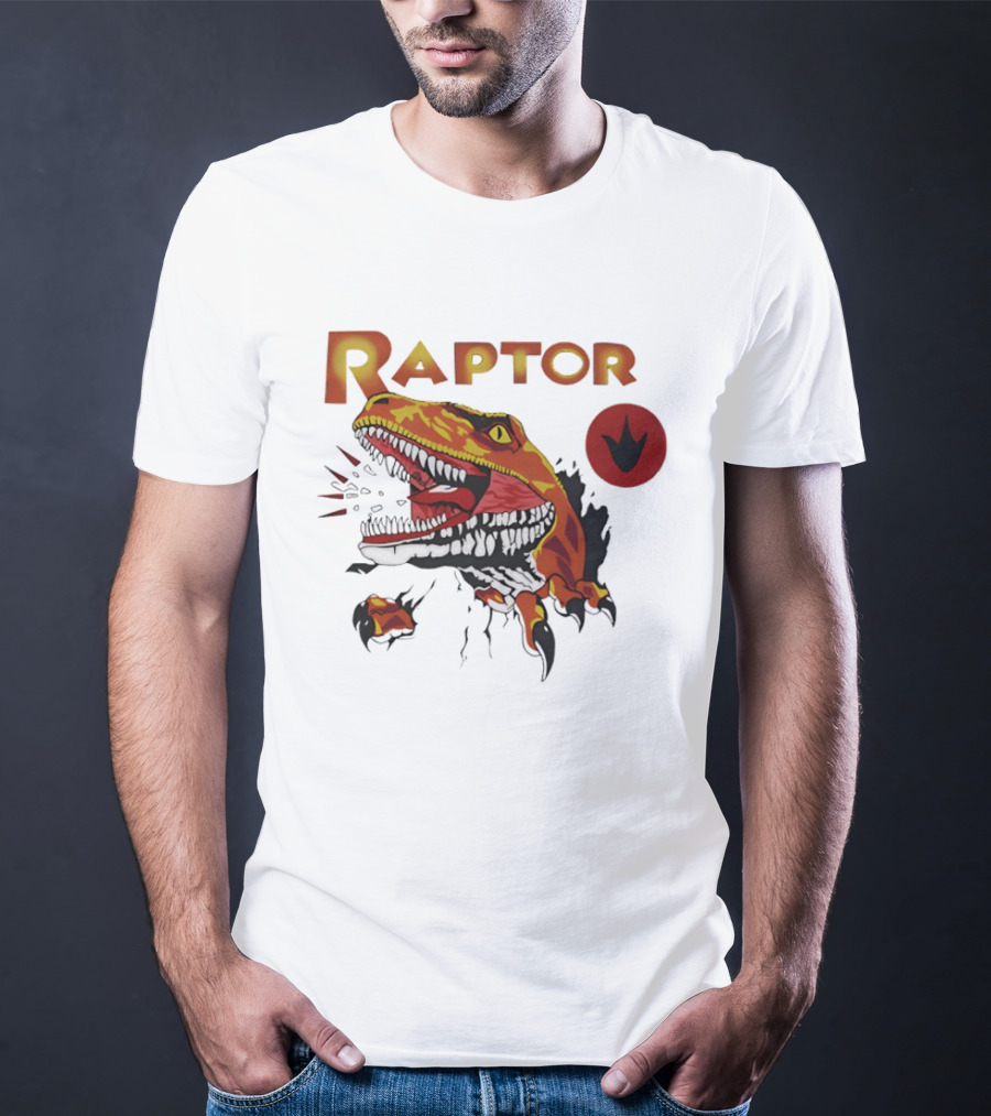 Raptor Ghost World Dinosaur Art Claw Print T-Shirt