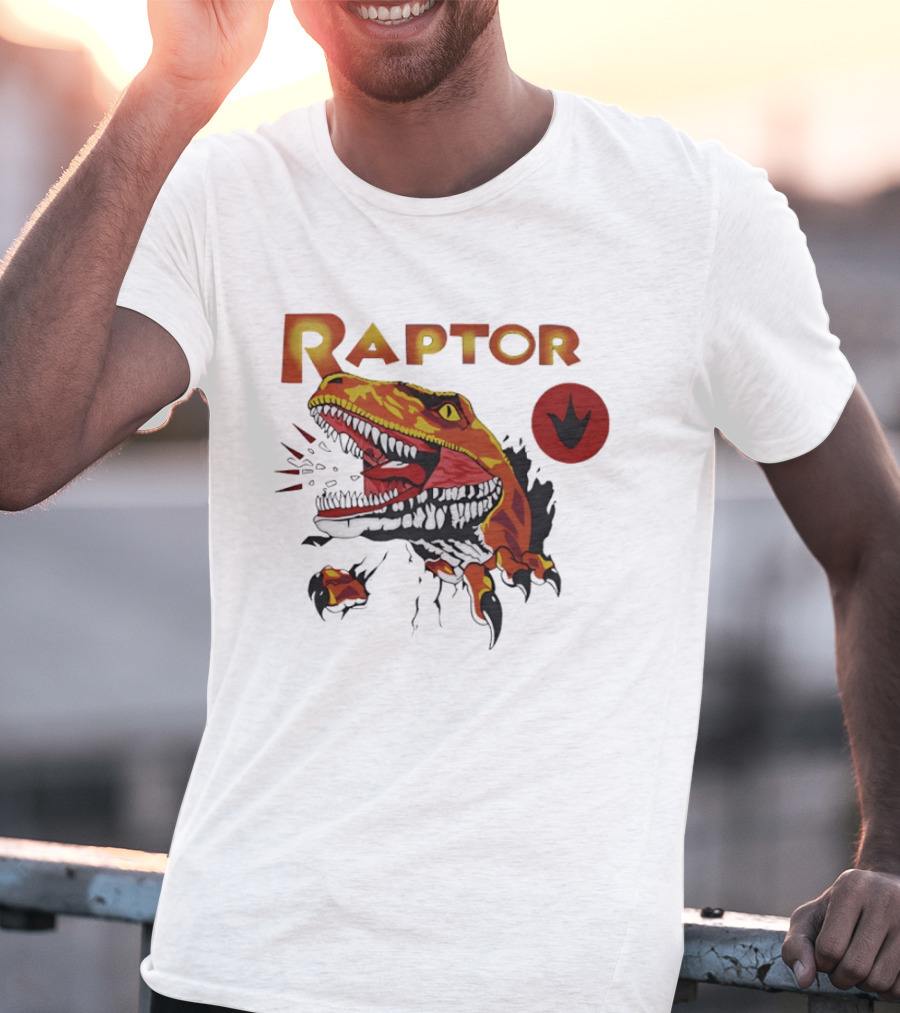 Raptor Ghost World Dinosaur Art Claw Print T-Shirt