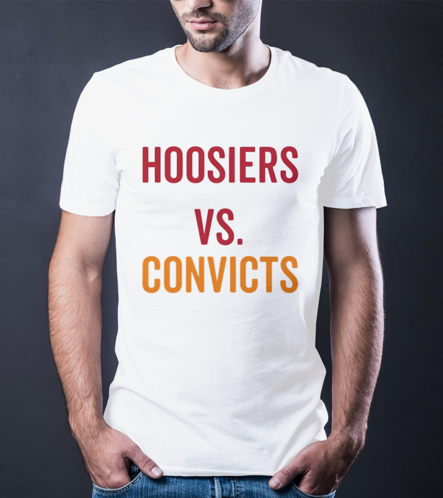 Indiana Hoosiers Vs Miami Hurricanes Hoosiers Vs Convicts Football 2026 T-Shirt