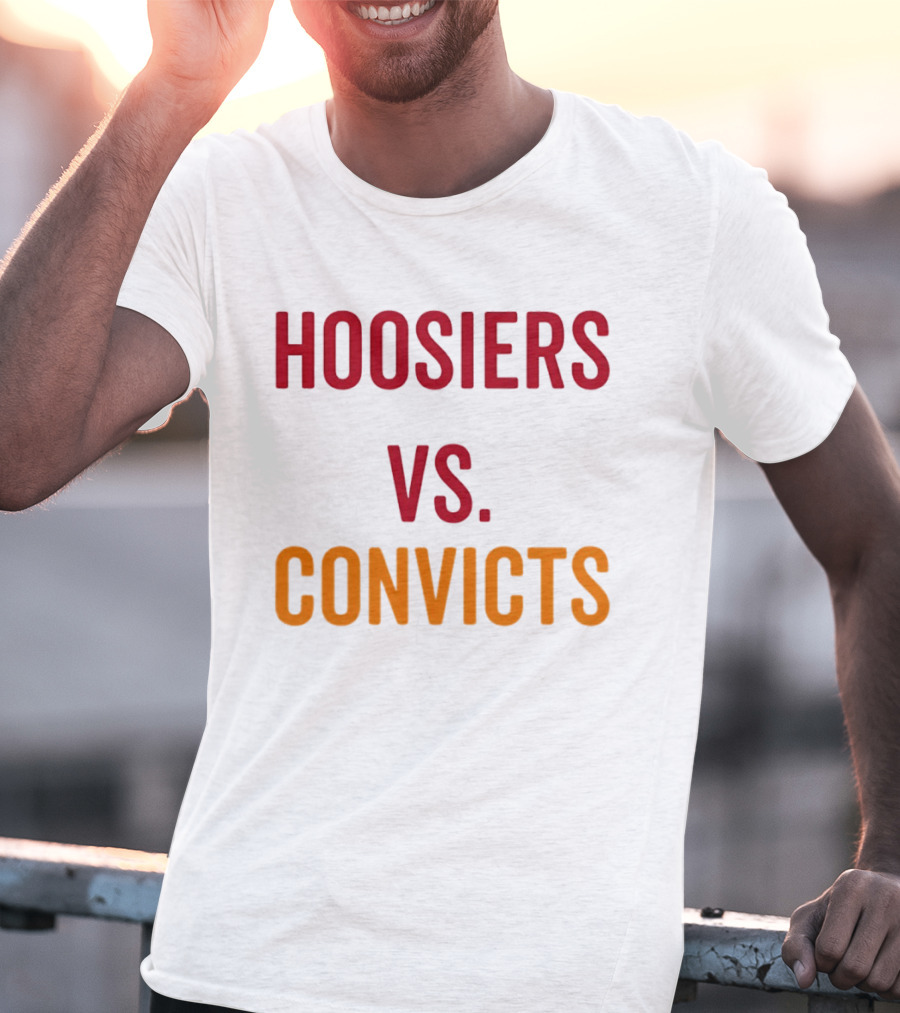 Indiana Hoosiers Vs Miami Hurricanes Hoosiers Vs Convicts Football 2026 T-Shirt