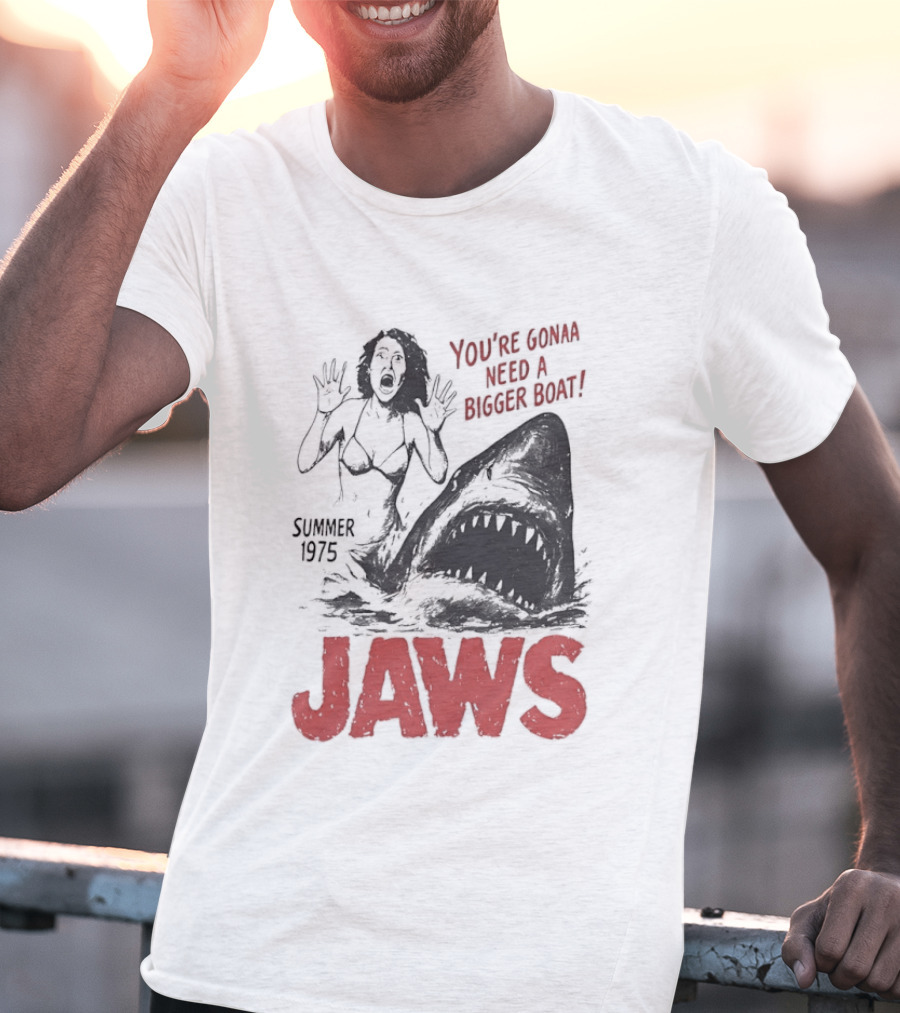 Jaws You're Gonna Need A Bigger Boat Summer 1975 Vintage Movie T-Shirt