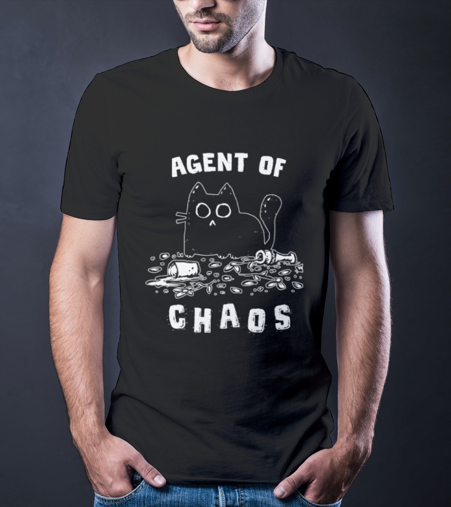 Agent Of Chaos Cat Surrounded By Destruction T-Shirt