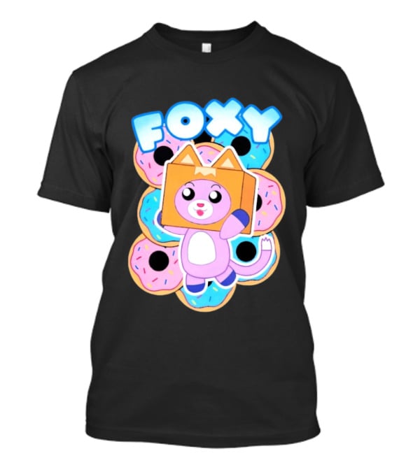 LankyBox Foxy Pink Donuts Fun Cartoon T-Shirt