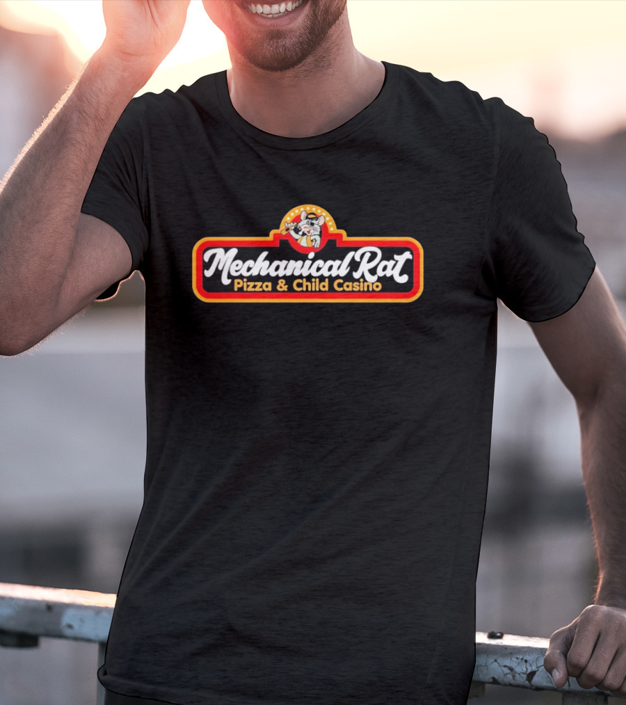Mechanical Rat Pizza & Child Casino Retro Nostalgia T-Shirt