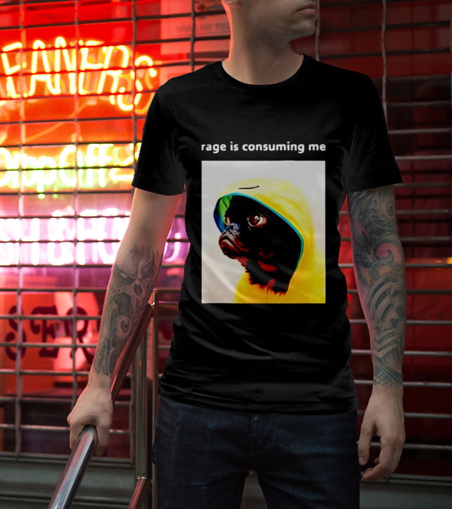 Rage Is Consuming Me Pug In Yellow T-Shirt