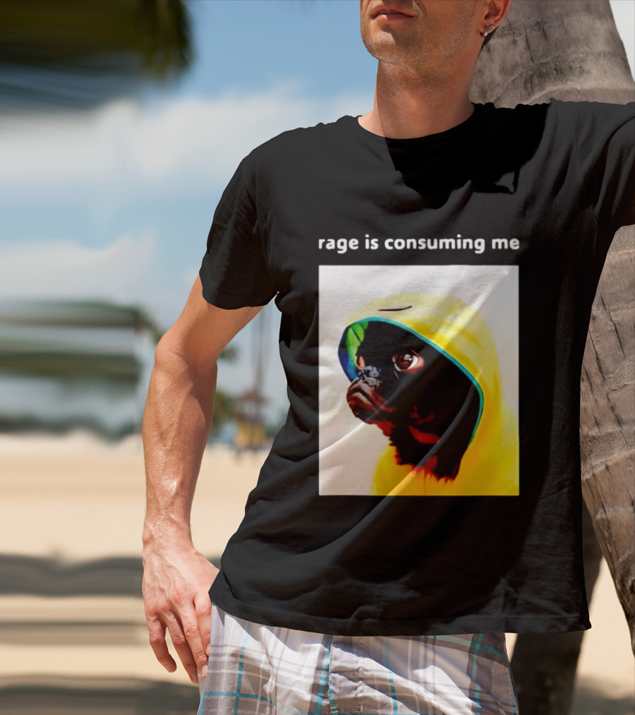 Rage Is Consuming Me Pug In Yellow T-Shirt