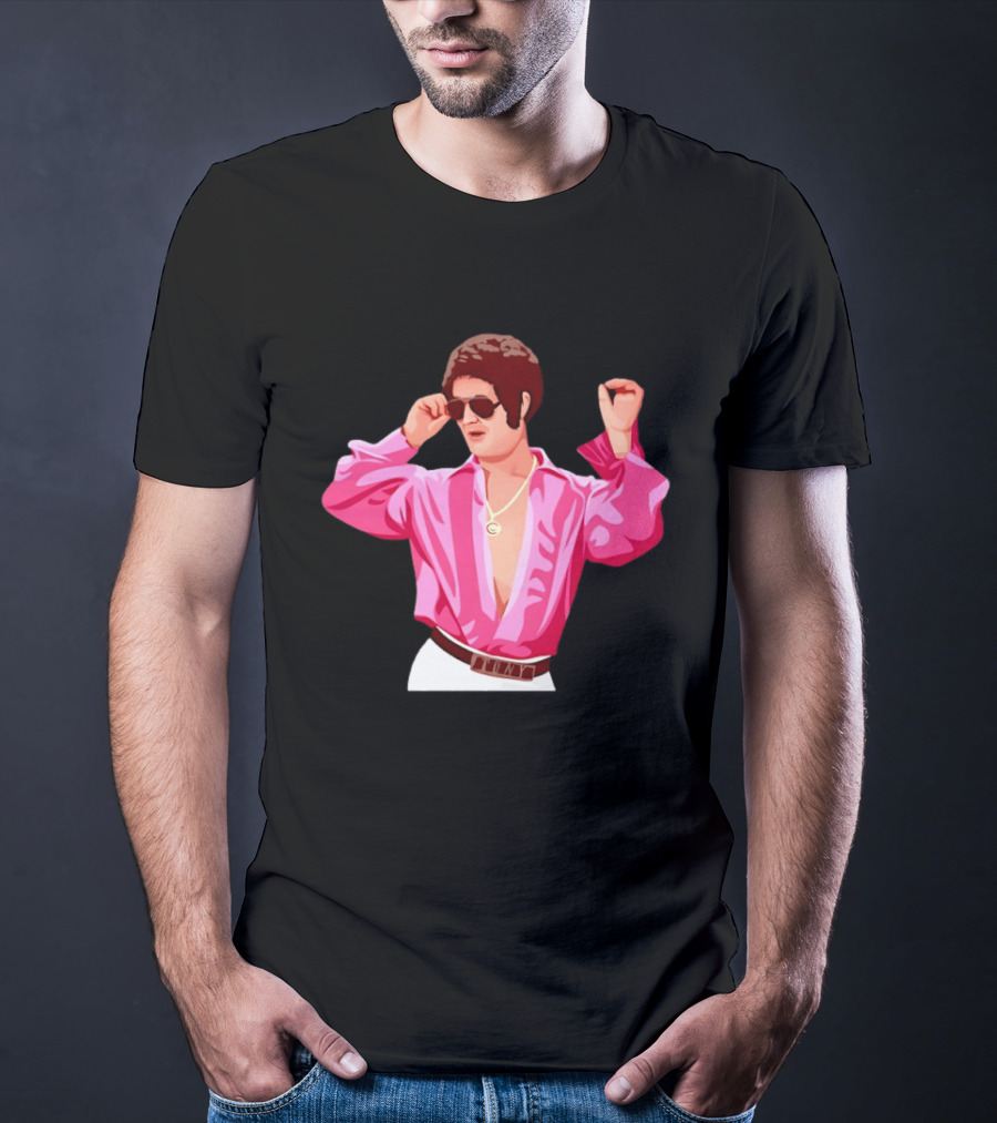 Tony Angelino Cartoon Parody Pink Sunglasses Iconic Look T-Shirt