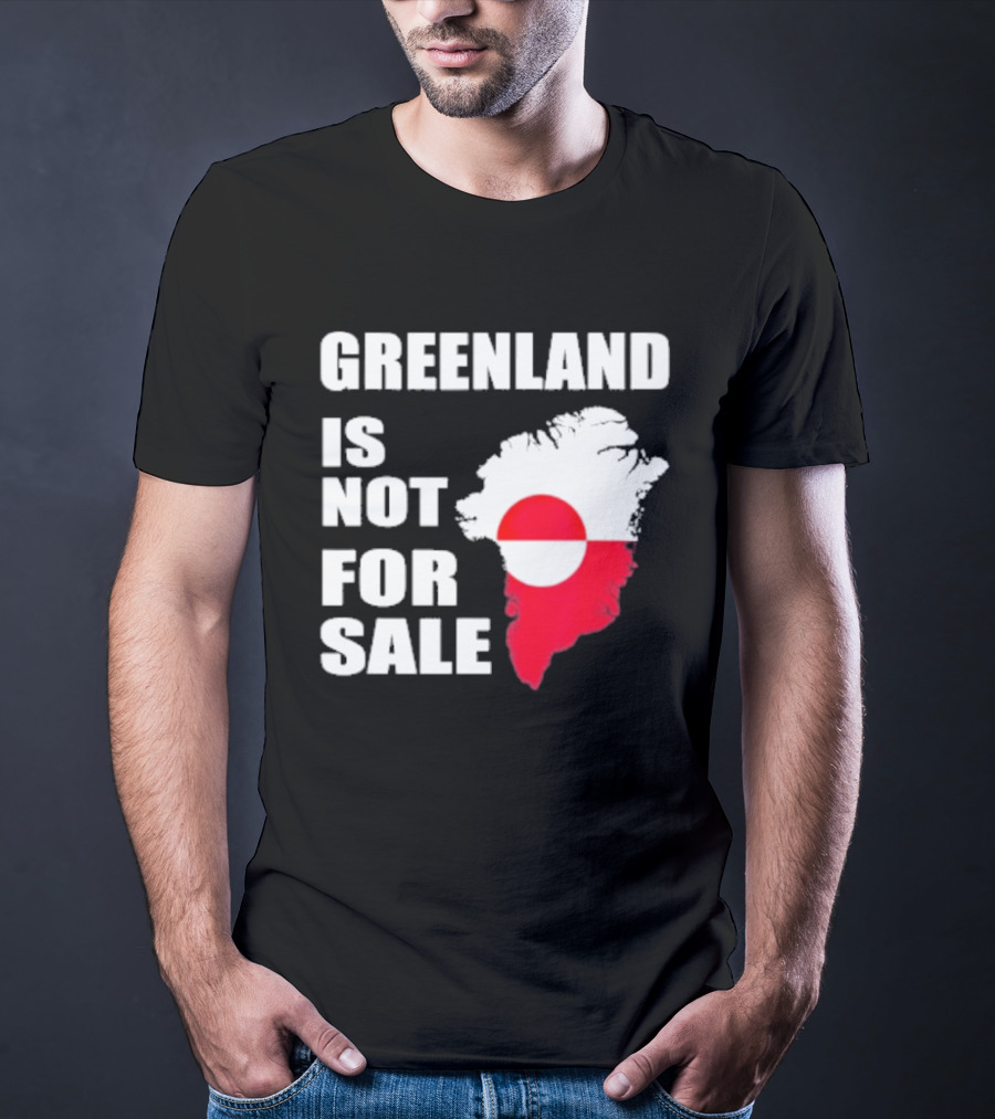 Greenland Is Not For Sale 2026 Map Red And White Flag T-Shirt